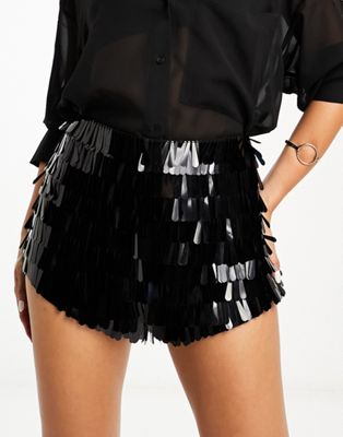 ASOS DESIGN embellished hotpant short in black - ASOS Price Checker