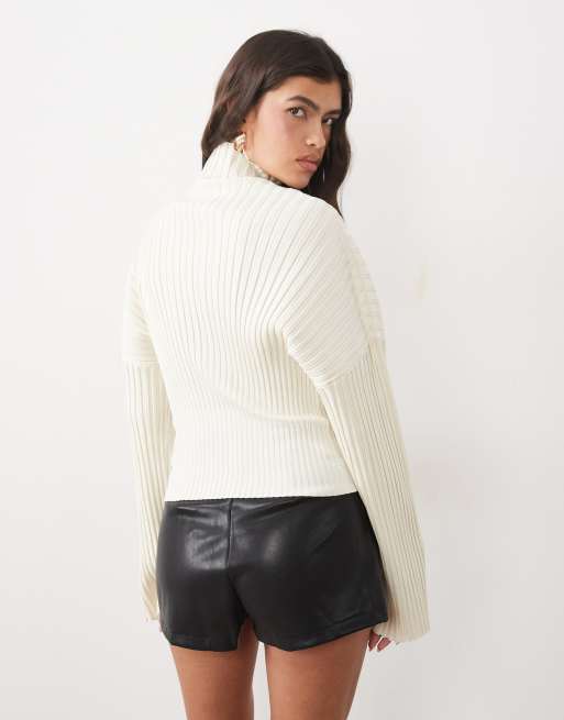 ASOS DESIGN shorts sartoriali effetto pelle neri, 5 di 5