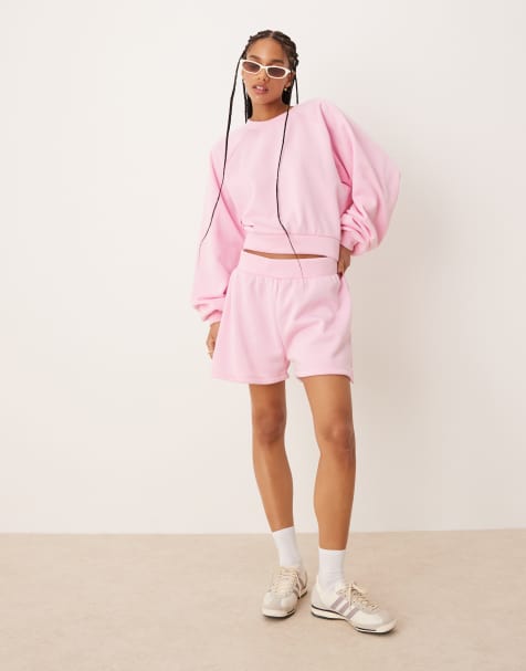 ASOS DESIGN - Shorts van sweatstof in roze, deel van co-ord set - view 1