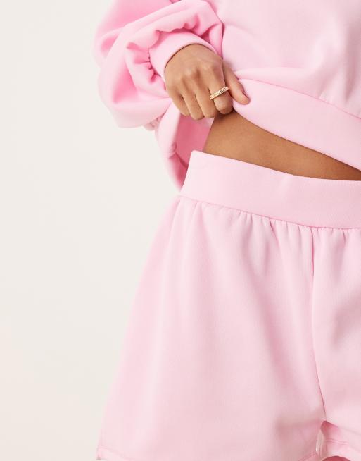 ASOS DESIGN - Shorts van sweatstof in roze, deel van co-ord set, 5 van 5