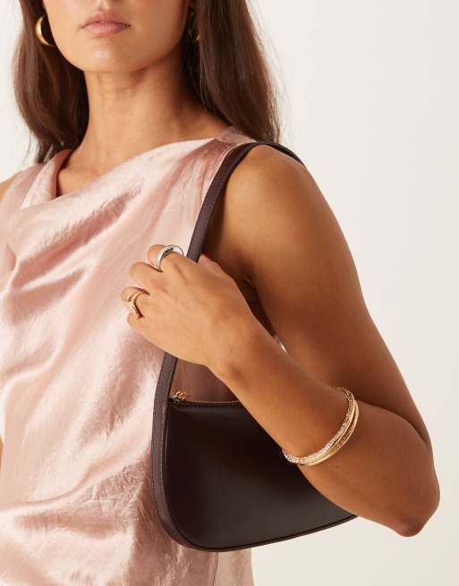 ASOS DESIGN shoulder bag in burgundy