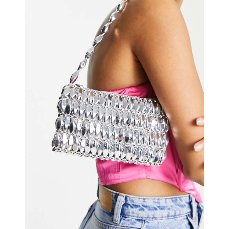 ASOS DESIGN box bag in silver