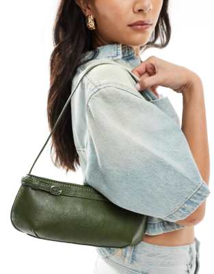 ASOS DESIGN ASOS DESIGN shoulder bag with buckle detail in green