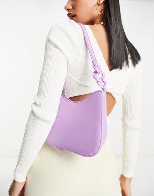 ASOS DESIGN shoulder bag with chunky chain link in purple