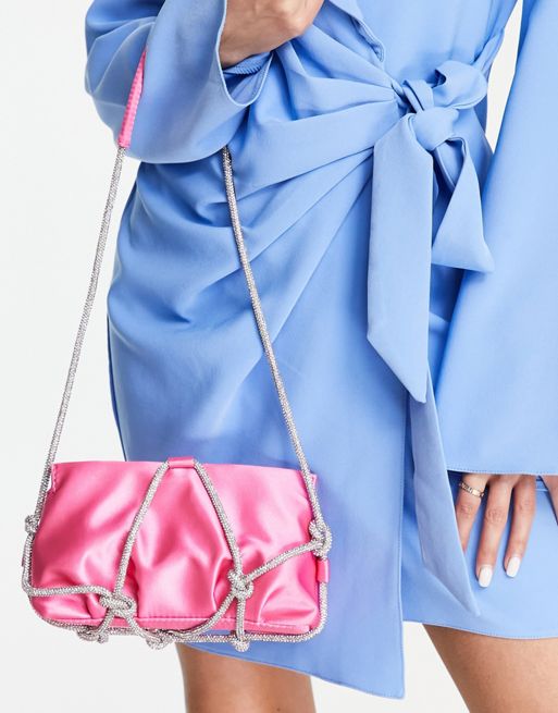 ASOS DESIGN diamond quilt adjustable shoulder bag in pink