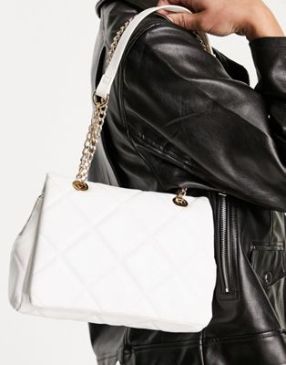ASOS DESIGN shoulder bag with diamond quilt in white - ASOS Price Checker