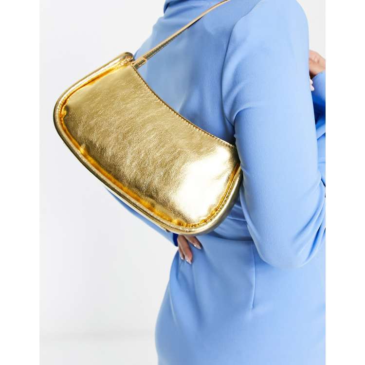 ASOS DESIGN shoulder bag with large disc sequins in gold