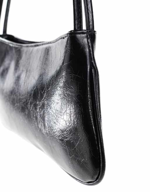 ASOS DESIGN shoulder bag with skinny double strap in black