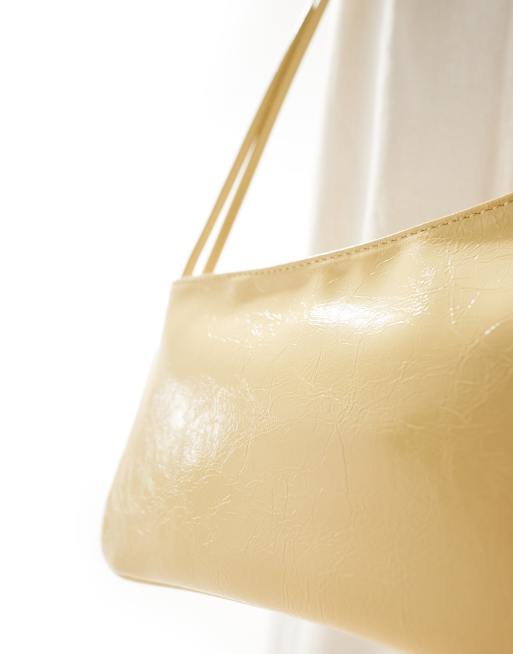 ASOS DESIGN shoulder bag with skinny double strap in buttermilk ASOS
