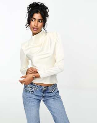 Dropped Shoulder Blouse Black Cream