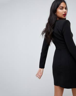 ASOS DESIGN shoulder pad mini dress with seams | ASOS