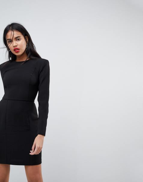 ASOS DESIGN shoulder pad mini dress with seams
