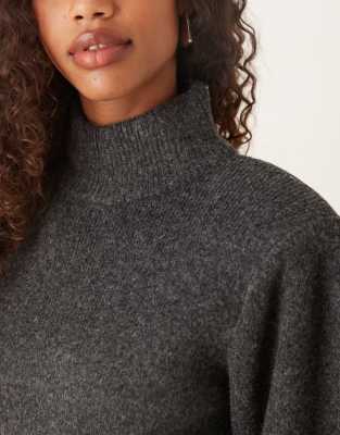 Asos Design Shoulder Pads Extreme Sleeves Waisted Sweater In Black