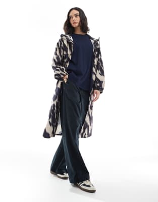 Asos Design Shower Proof Rain Jacket In Multi