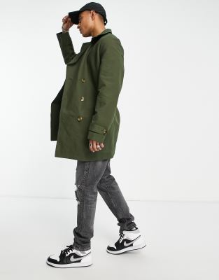 double breasted khaki coat