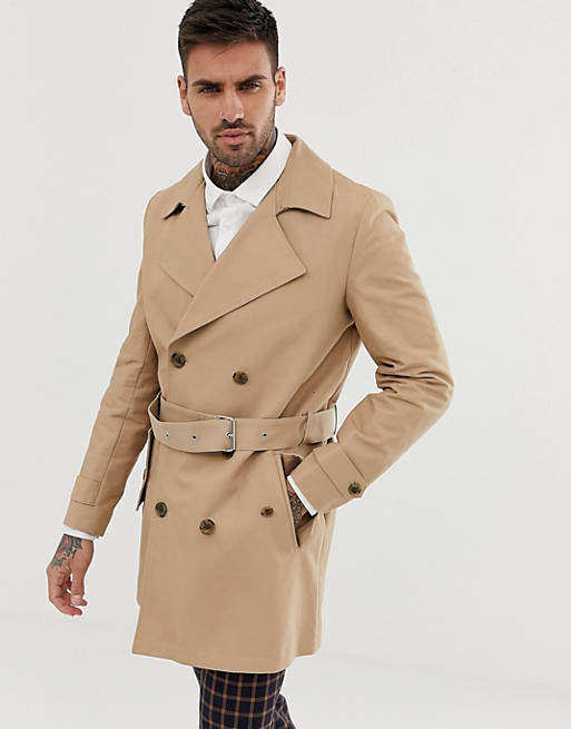 Jackets & Coats shower resistant double breasted trench coat in stone 