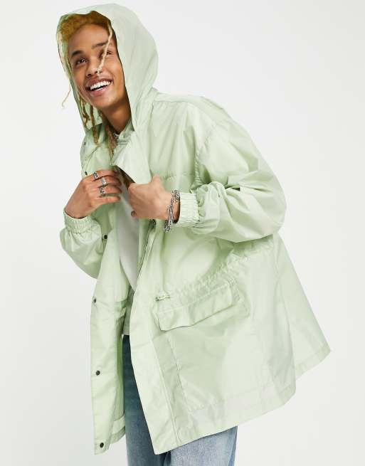 Bright cheap green raincoat