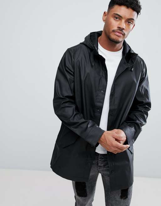 ASOS DESIGN shower resistant rain coat in black | ASOS