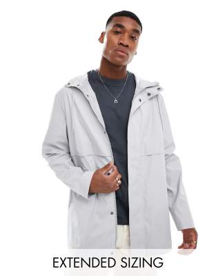 ASOS DESIGN ASOS DESIGN shower resistant rubberised rain jacket in grey