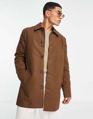 ASOS DESIGN shower resistant  trench coat in brown
