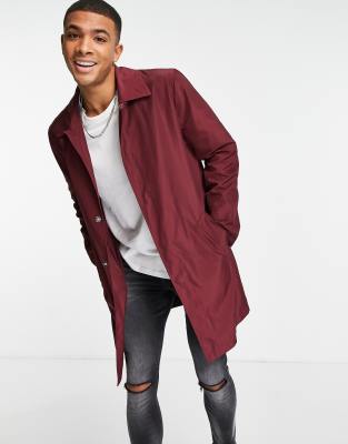 burgundy trench coat mens