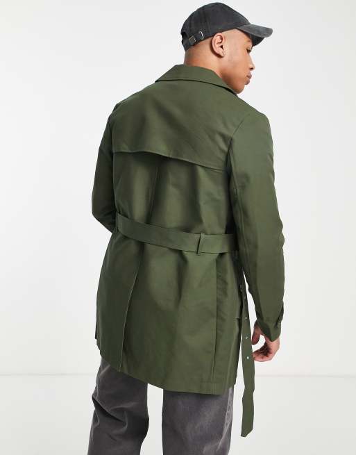 Asos green trench coat best sale