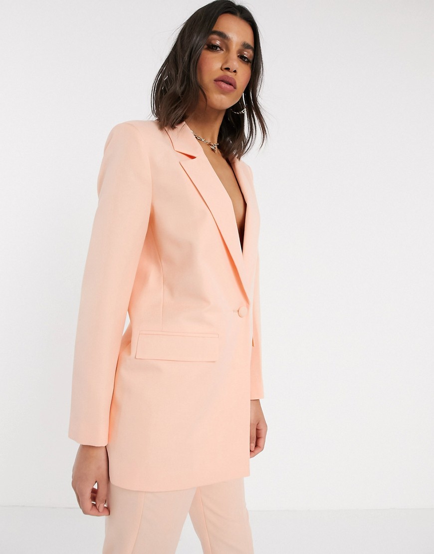 Asos Design Shrunken Dad Suit Blazer-pink
