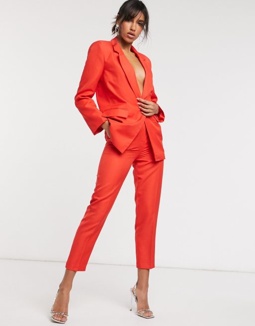 Asos red store trouser suit