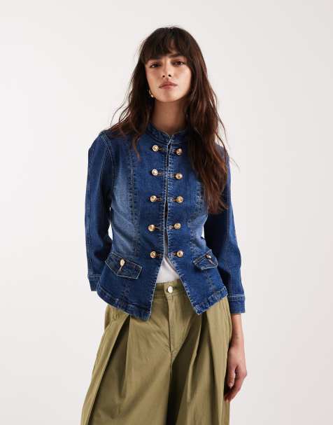ASOS DESIGN shrunken denim military jacket - view 1