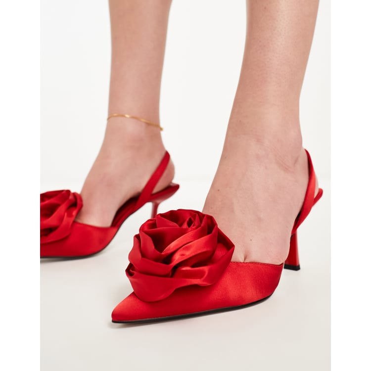 Red best sale mid heels