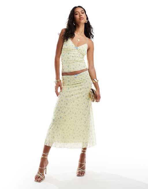 ASOS DESIGN – Siateczkowa spódnica midi w drobny wzór, część zestawu