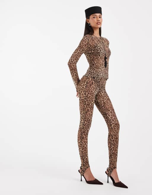 ASOS DESIGN – Siateczkowy top z długimi rękawami w panterkę, 5 z 5