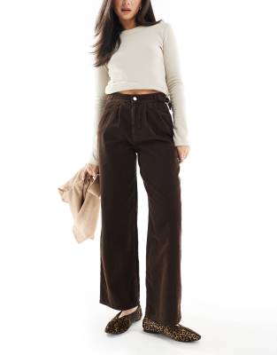 ASOS DESIGN side cinch cord jean in brown