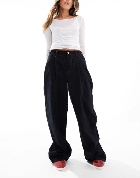 ASOS DESIGN side cinch jean in black - view 1