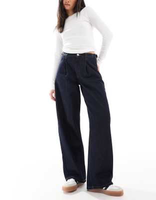 Asos Design Side Cinch Jean In Indigo-blue