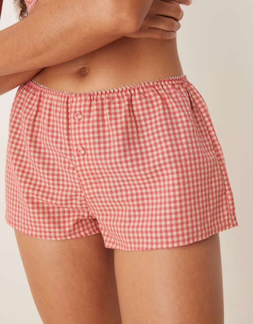ASOS DESIGN – Sidney – Czerwone szorty bokserki z tkaniny w kratkę vichy, 2 z 4