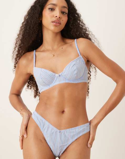 ASOS DESIGN - Sidney - Reggiseno con ferretto blu a righe - view 1