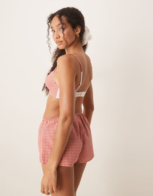 ASOS DESIGN - Sidney - Soutien-gorge tissé à armatures - Vichy rouge, 3 de 4