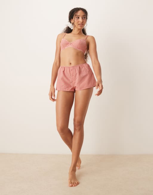 ASOS DESIGN - Sidney - Soutien-gorge tissé à armatures - Vichy rouge, 4 de 4