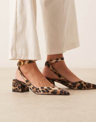 ASOS DESIGN - Sienna - Chaussures à talon carré mi-haut et imprimé léopard-Multicolore