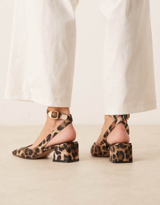 ASOS DESIGN Sienna mid block heel shoes in leopard print