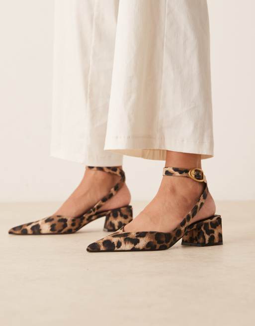 ASOS DESIGN Sienna mid block heel shoes in leopard print
