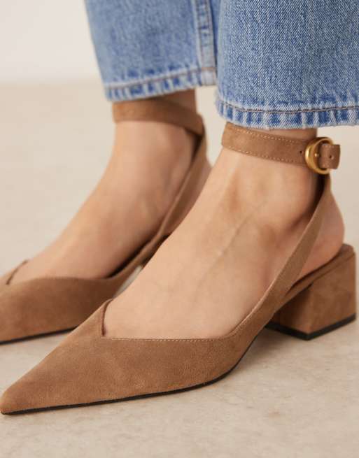 ASOS DESIGN – Sienna – Schuhe aus taupefarbenem Wildleder mit mittlerem Blockabsatz, 3 von 4