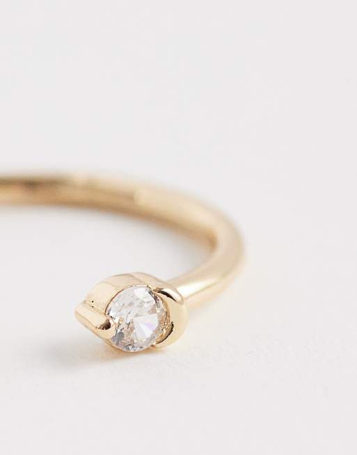ASOS DESIGN - Sierlijke ring met wikkeldetail met siersteentjes in goudkleur, 3 van 3