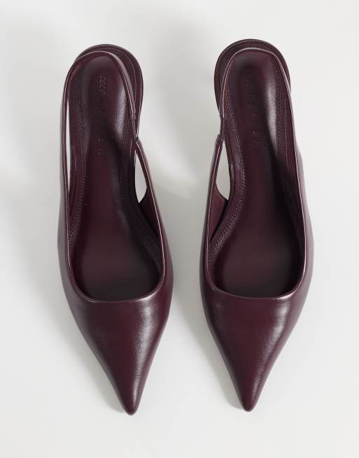 ASOS DESIGN Signature zapatos de tacón bajo en burdeos, 2 de 4