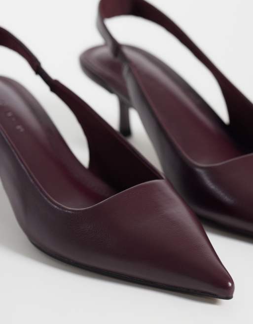 ASOS DESIGN Signature zapatos de tacón bajo en burdeos, 3 de 4