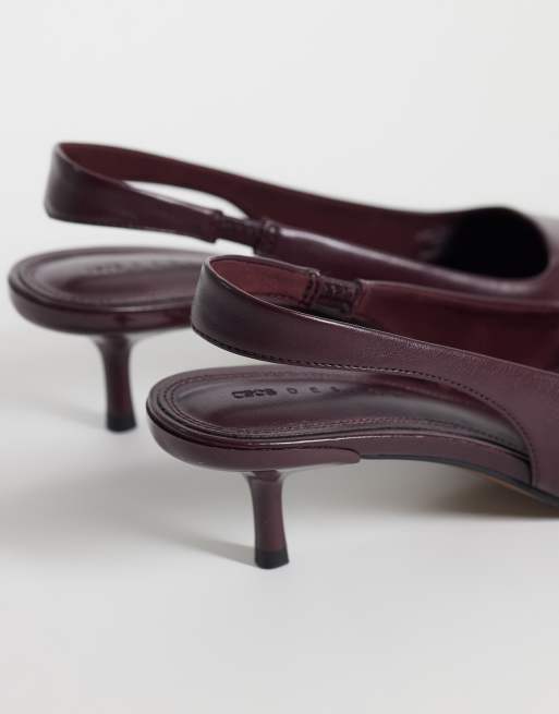 ASOS DESIGN Signature zapatos de tacón bajo en burdeos, 4 de 4