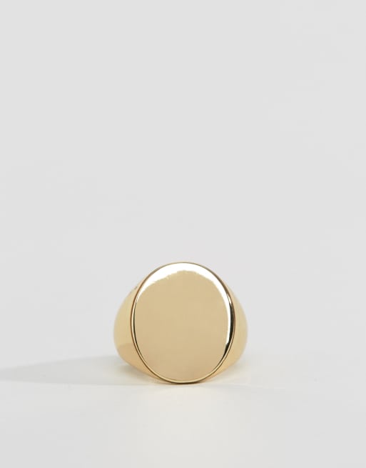 ASOS DESIGN signet ring in gold tone, 2 of 4