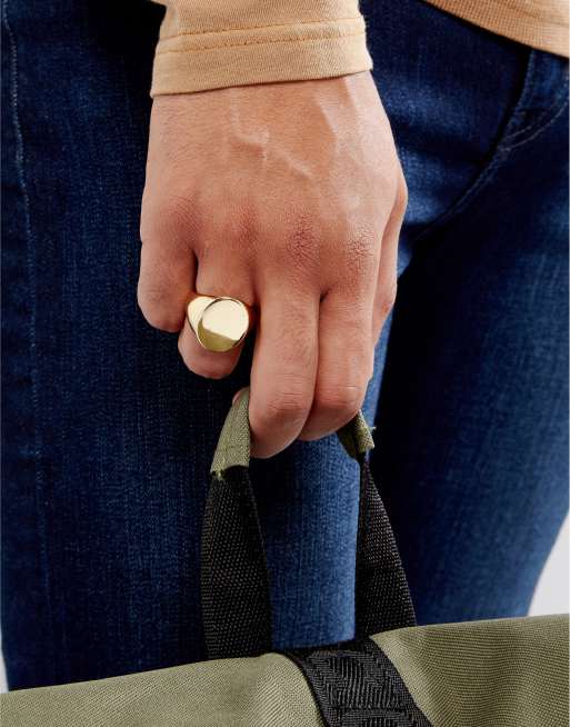 ASOS DESIGN signet ring in gold tone, 3 of 4