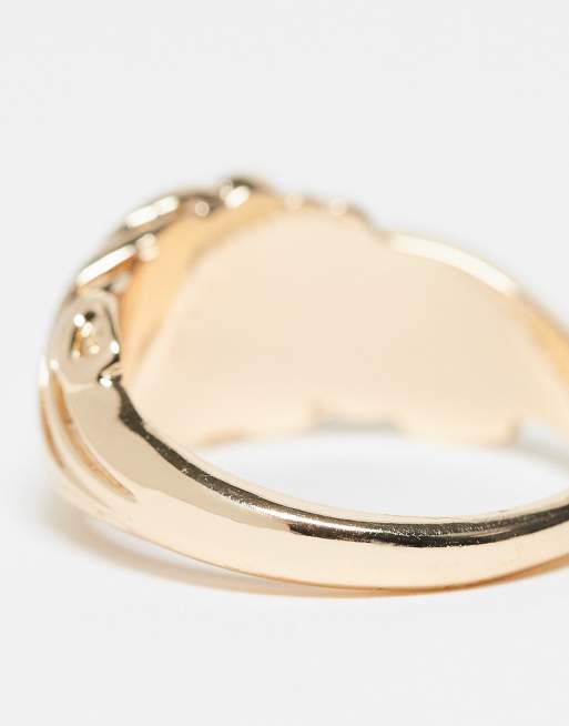 ASOS DESIGN - Signetring i guldfarve med tryk, 3 af 4
